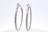 David Yurman 925 Sterling Silver Cable Classics Hoop Earrings 13.2g Eb1124lxzdu