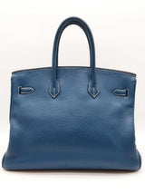 Hermes Birkin 35 Thalassa Blue Clemence Gold Hardware Handbag Do0825sxzxde