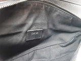 Christian Dior Black Grained Leather Saddle Bag Do0725loxzde