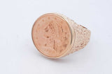 1908 Liberty Gold Coin Ring Set In 14k Yellow Gold 21.5g Size 15 Eb0226opxzde