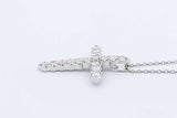 Approx. 1.02ctw Lab Grown Diamond Cross Sterling Silver Necklace 3.9g Eb1124llwdu