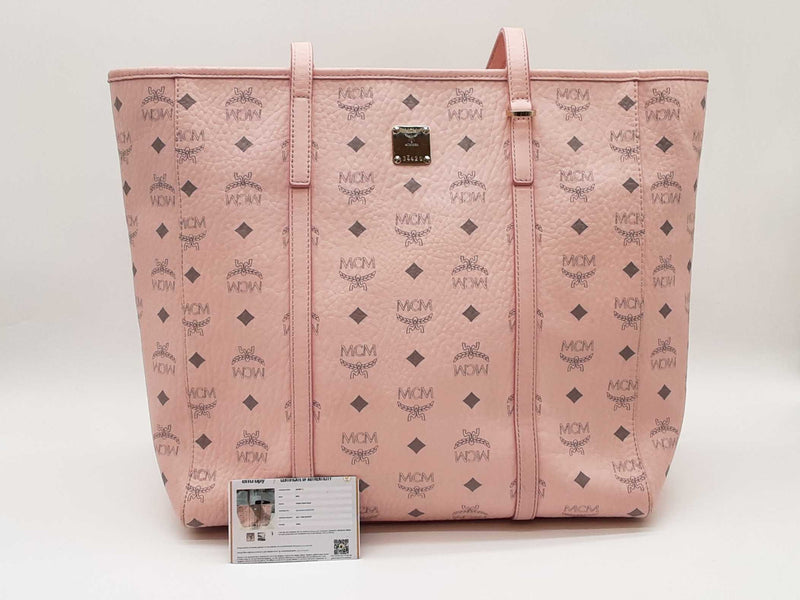 Mcm Toni Visetos Powder Pink Shopper Tote Bag Sd1025lrzde