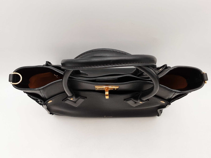 Louis Vuitton Black Calfskin Leather On My Side Mm Tote Bag Sd0825ozcrsa