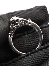 Vera Wang Love 0.88 Cttw Diamond, Sapphire, & 14k White Gold Engagement Ring 5.3 Grams Size 6.25 Fw0726erxdu