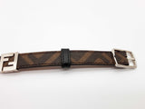 Fendi Ff Brown Coated Canvas Leather Reversible Bracelet Do0925oxzde