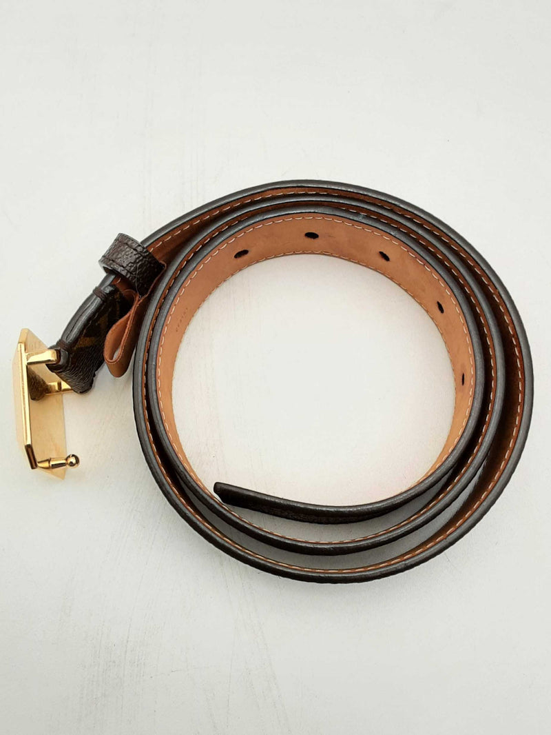 Louis Vuitton Monogram Belt With Gold Tone Buckle Eb0824lrxsa