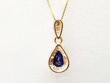 Sythentic Blue Sapphire 14k Two Tone Gold 2.7g Pendant Chain 19 In Do0326lixde
