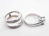 1.55 Cttw Diamond & 14k White Gold Wedding Set 10.3 Grams Size 4 Fw0426wxzdu