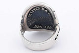 King Baby Queen Baby Crowned Heart Coin Ring 925 Sterling 17.4g Size 9 Eb125rxdu