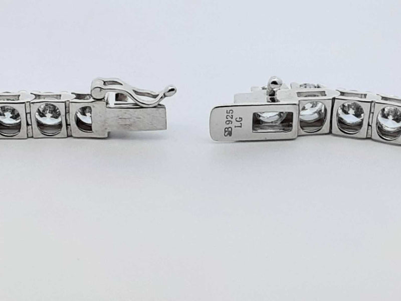 9.68 Cttw Lab-grown Diamond & Silver Tennis Bracelet 9.7 Gram 7 In. Fw0425lwrxdu