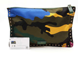 Valentino Nylon Psychedelic Camouflage Rockstud Zip Pouch Sd0626ozxde