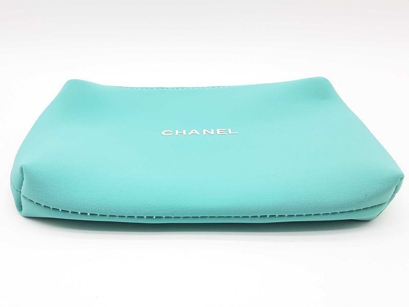 Chanel Vip Tiffany Teal Blue Neoprene Cosmetic Bag Do0225oxde