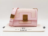 Balmain 1945 Pink & Beige Monogram Jacquard & Leather Shoulder Bag Fw0926wxzdu
