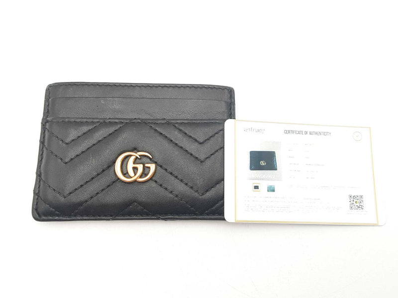 Gucci Marmont Black Leather Card Case Sd0925lzxsa