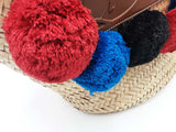 Christian Louboutin Loubishore Pompom Woven Straw Tote Bag Sd1225ozxsa