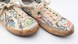 Golden Goose Superstar In Graffiti-printed White Leather Size It 42 Fw0925lrzdu