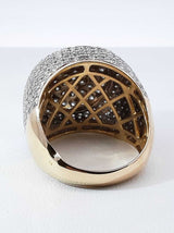 3.28 Cttw Diamond &14k Yellow Gold Pavé Dome Ring 12 Grams Size 9.5 Fw0925icrdu