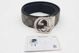 Gucci Monogram Reversible Belt Interlocking G Buckle Size 85/34 Eb0725lrxsa