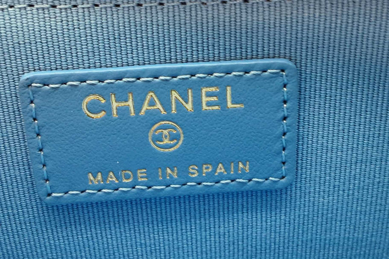 Chanel Blue Quilted Caviar Zip Coin Wallet Eb1125wcrde