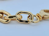 18k Yellow Gold Hollow Chain Link Bracelet 4.6 Grams 7 Inch Fw0225orxdu