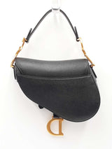 Christian Dior Small Saddle Bag In Black Grained Leather Fw1026erzdu