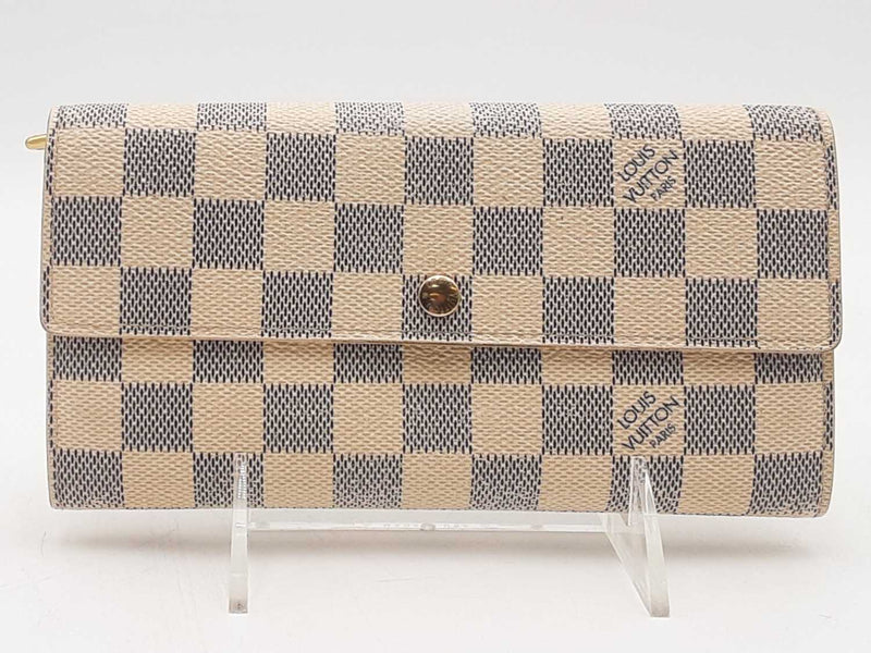Louis Vuitton Sarah Damier Azur White Wallet Aa1025orzsa
