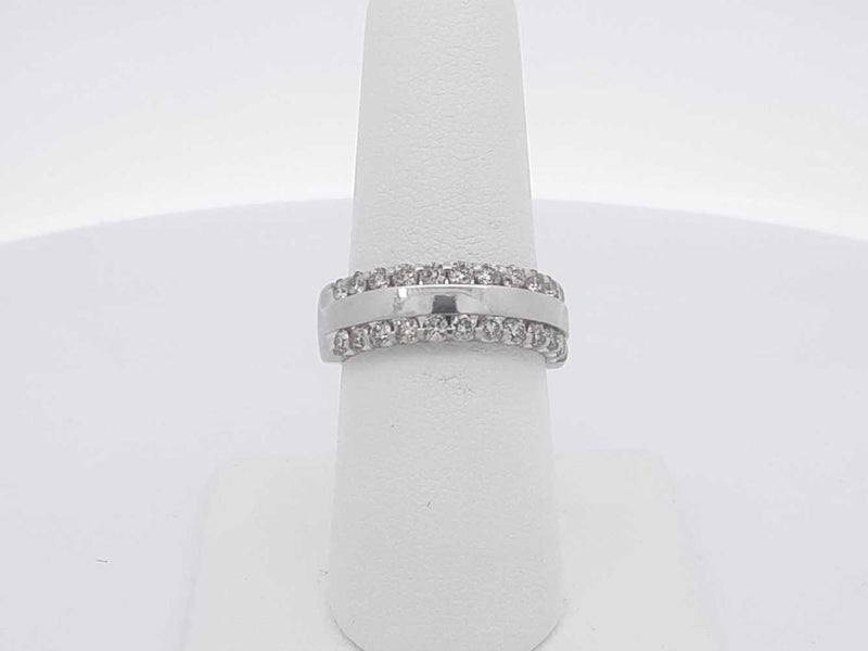 .72 Ctw Diamond 14k White Gold 6.6 Grams Ring Size 7.5 Sd0725wrzsa