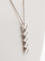 0.90 Cttw Lab Grown Diamonds 0.925 Silver 3.8g Drop Necklace 19 In Do0325lxzde