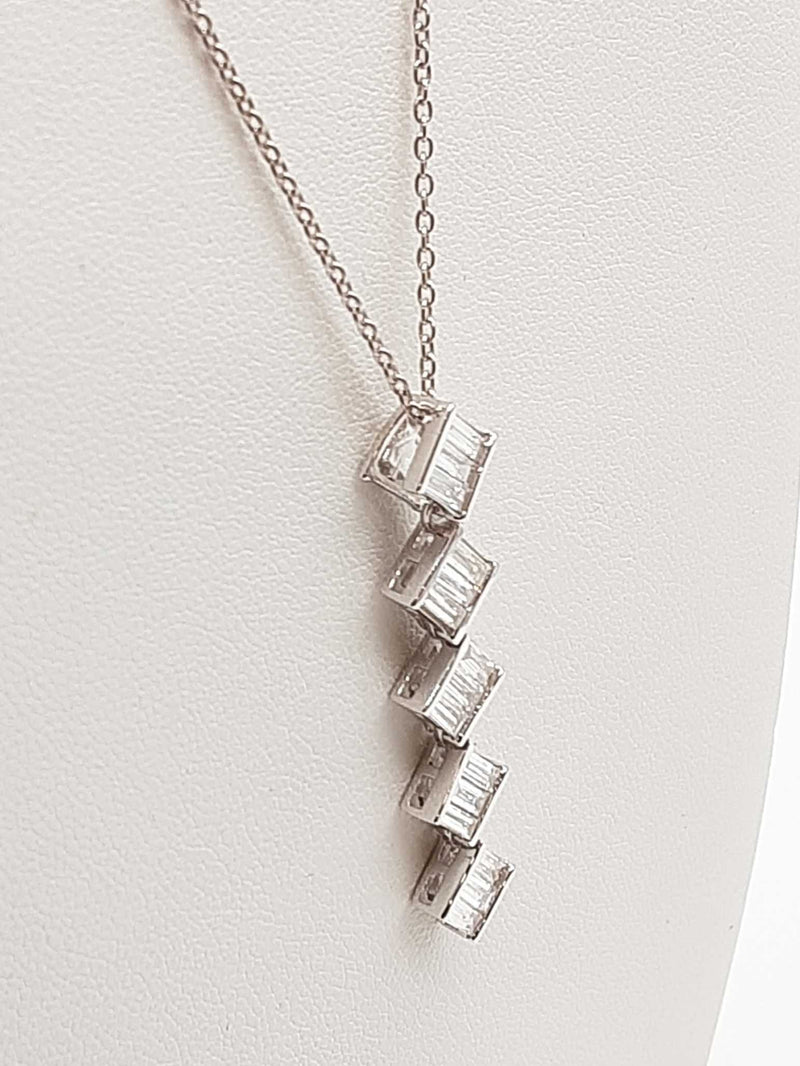 0.90 Cttw Lab Grown Diamonds 0.925 Silver 3.8g Drop Necklace 19 In Do0325lxzde