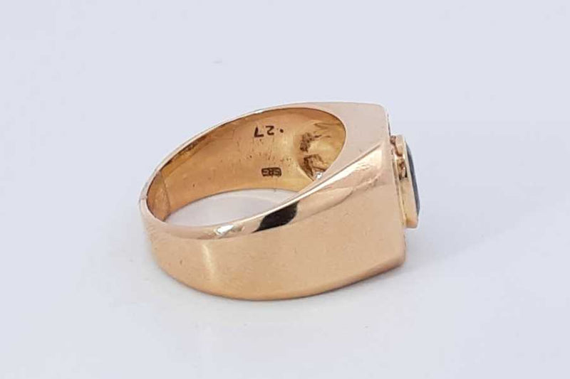 Sapphire & Diamond Ring In 14k Yellow Gold 10.7 Grams Size 9 Eb1025rrxdu