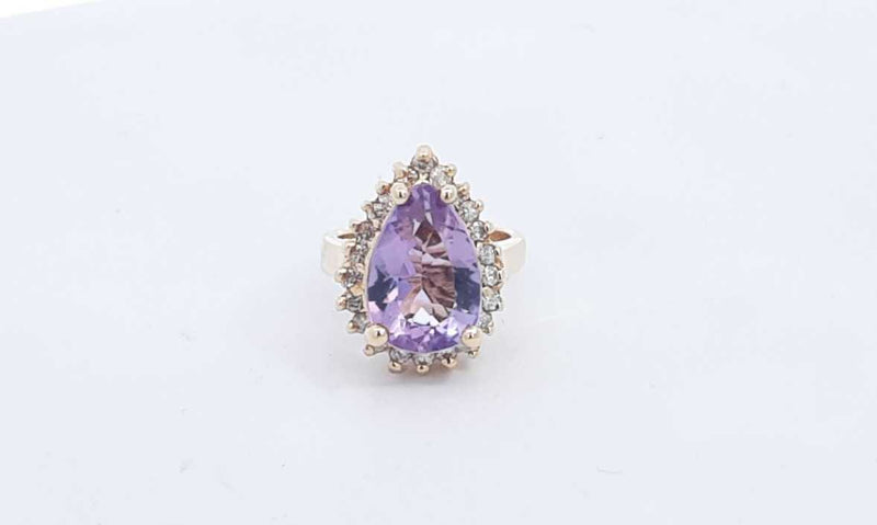 14k Yellow Gold Amethyst Ring With Diamonds Size 3.75 8.39 Grams Eb1123owxsa