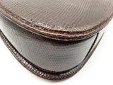 Gucci Bamboo 1947 Top Handle Bag In Dark Brown Lizard Skin Leather Fw0526prxdu