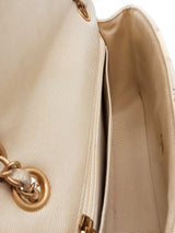 Chanel White & Beige Cnavas Tweed Patchwork Shoulder Bag Eb0326prrxde