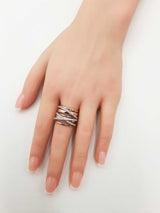 1.34 Cttw Diamond & 14k Rose Gold Overlap Ring 14 Grams Size 6.5 Fw0826rrzdu