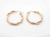 14k Yellow Gold Twisted Mesh Hoop Earrings 1.9 Grams Fw0326lzxdu