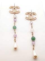 Chanel Faux Pearl, Strass, & Multi-stone Gold-tone Drop Earrings Fw0526lcrdu
