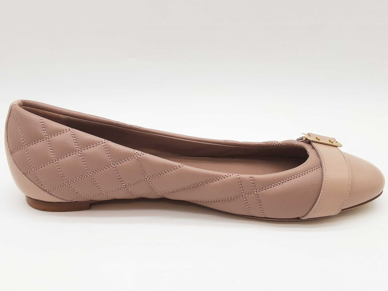 Burberry Avonwick Buckle Quilted Dusty Pink Leather Flats Size Eu 40 Do0525pxde