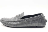 Versace Medusa Croc-effect Grey Leather Loafers Size 46 Eb0525lorsa