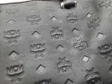 Mcm Ottomar Essential Black Logo Embossed Leather Boston Bag Do0825orxde