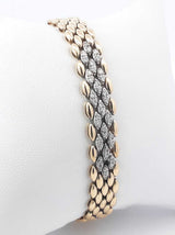 0.38 Cttw Diamond & 14k Yellow Panther Link Bracelet 20.5g 7 Inch Fw0826llcrdu