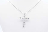 0.55ctw Lab Grown Diamond Cross 14k White Gold Necklace 1.4g 18 Inch Eb1124lesdu