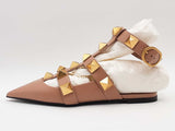 Valentino Roman Stud Ankle Strap Heel Beige Size 38 Aa0626lrzsa