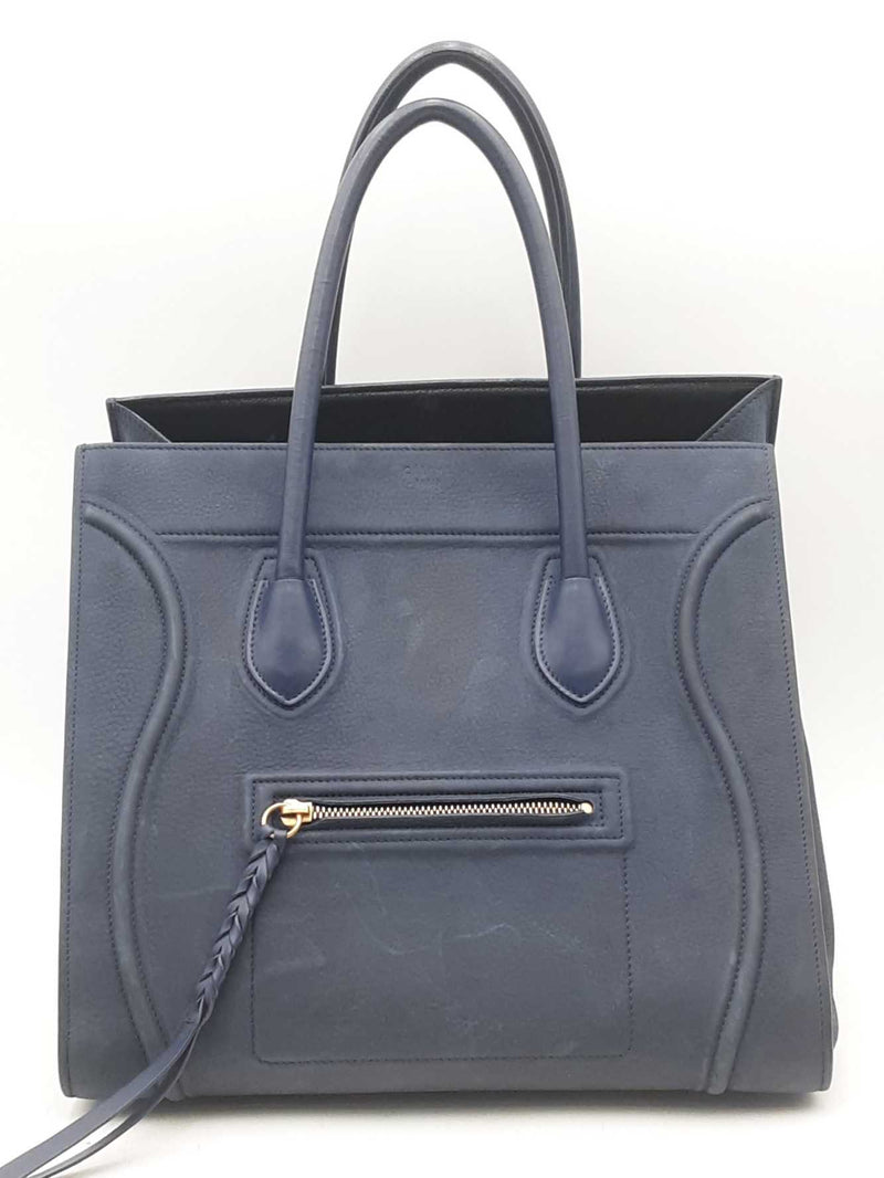 Celine Phantom Navy Blue Leather Luggage Tote Bag Eb0824pxzsa