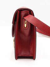 Gucci Torchon Ring Small Shoulder Bag In Cherry Red Grained Leather Fw1125rxzsa