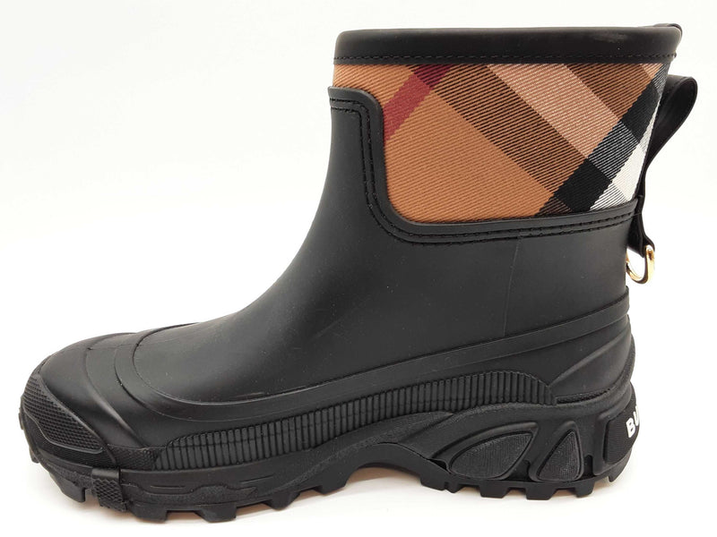 Burberry Ryan House Check Black Rubber Rain Boots Size Eu 40 Do0225lrxde