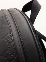 Gucci Medium Backpack In Logo-debossed Rubber-effect Black Leather Fw0426erxdu