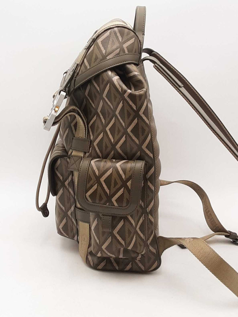 Dior Hit The Road Diamond Green Canvas Backpack Aa0725lzxzsa