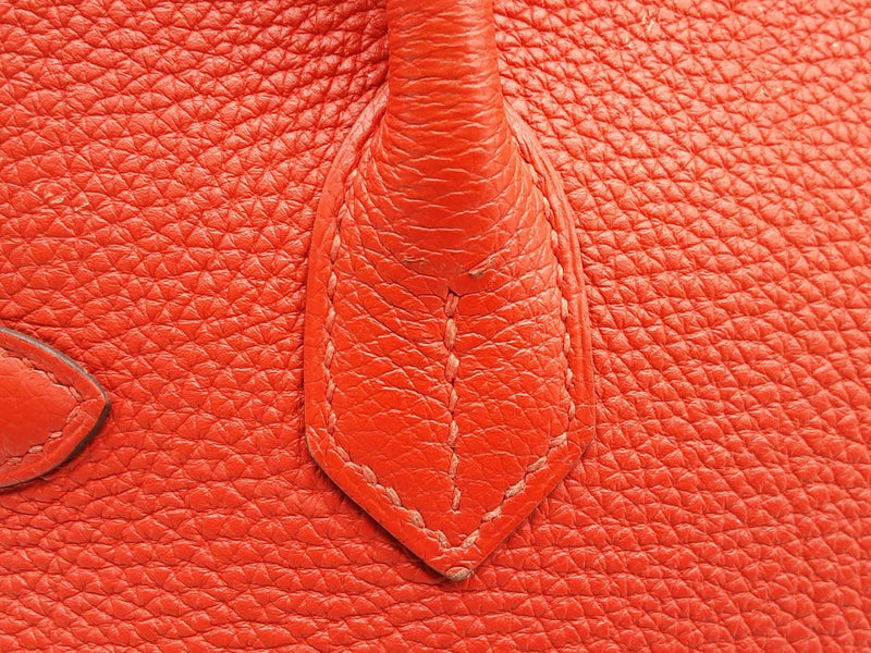 Hermes Birkin 30 Sanguine Red Orange Togo Palladium Handbag Do0323lxcrxde