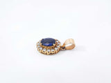 Sapphire & Diamond Halo Pendant In 14k Yellow Gold 1.6 Grams Fw0625ixdu