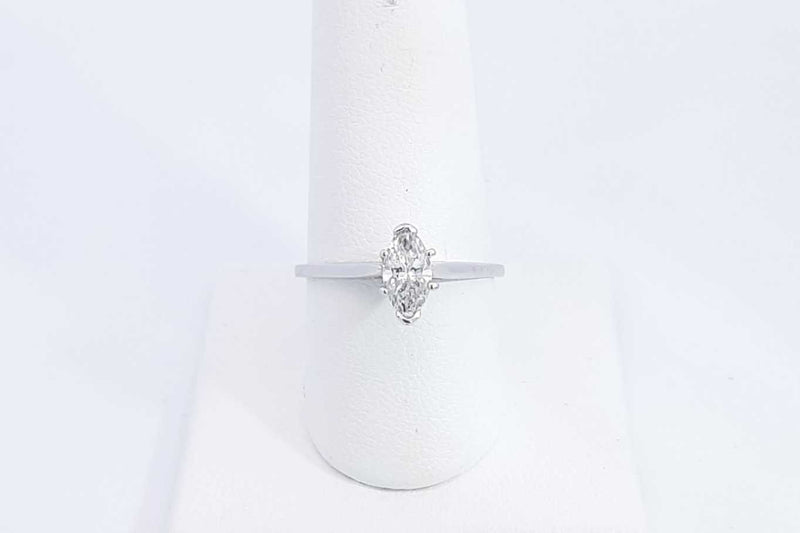 Marquis Diamond Approx. 0.50ctw Ring In 14k White Gold 2.21g Sz 8.25 Eb1023prxsa